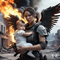 Engel mit Baby 03 - Traumbilder